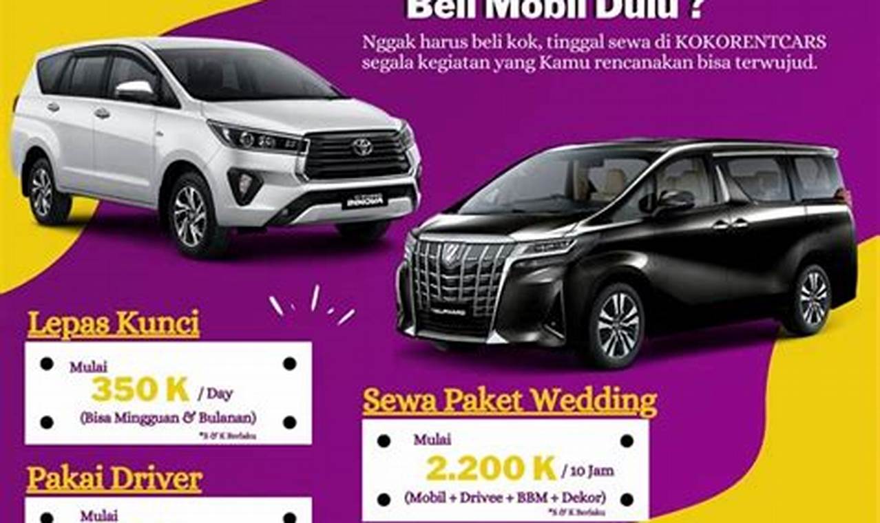 rental mobil jakarta 24 jam lepas kunci