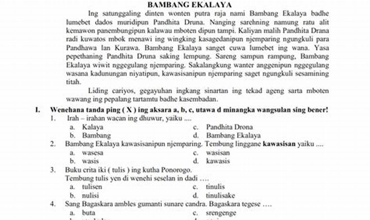 Soal UTS Bahasa Indonesia Kelas 8 Semester 1 dan Kunci Jawaban