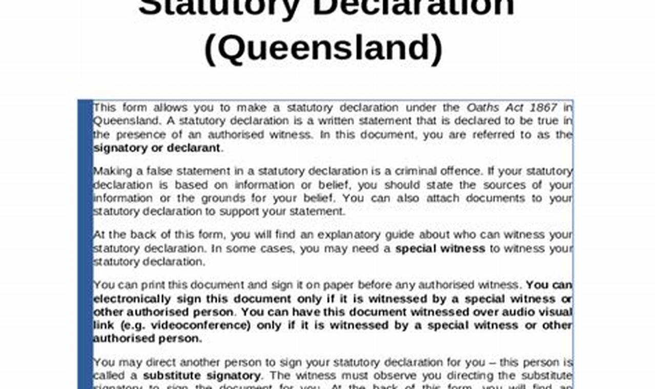 How to Create a Legally Binding Stat Dec Qld Template