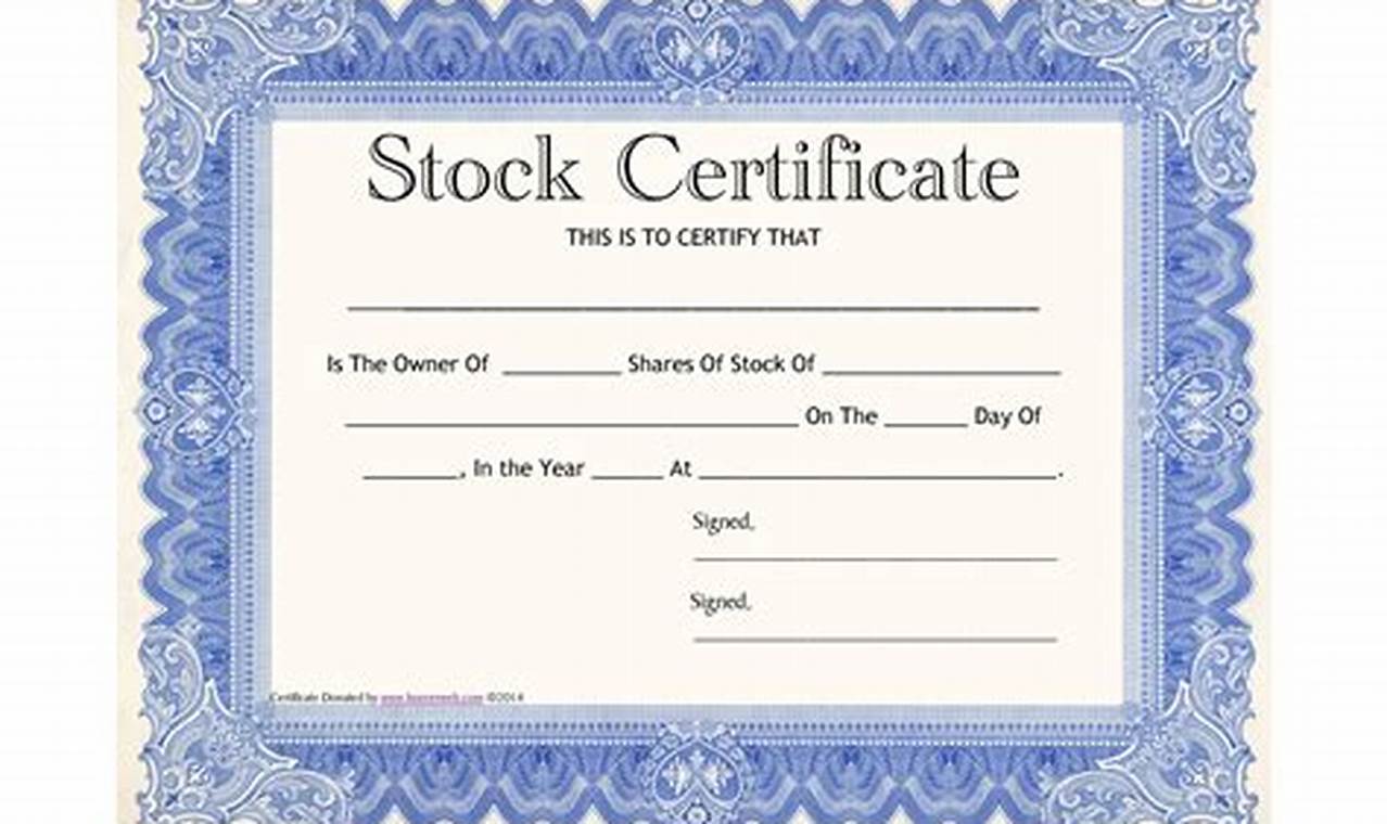 Uncover the Secrets: Stock Certificate Templates for Clarity and Compliance