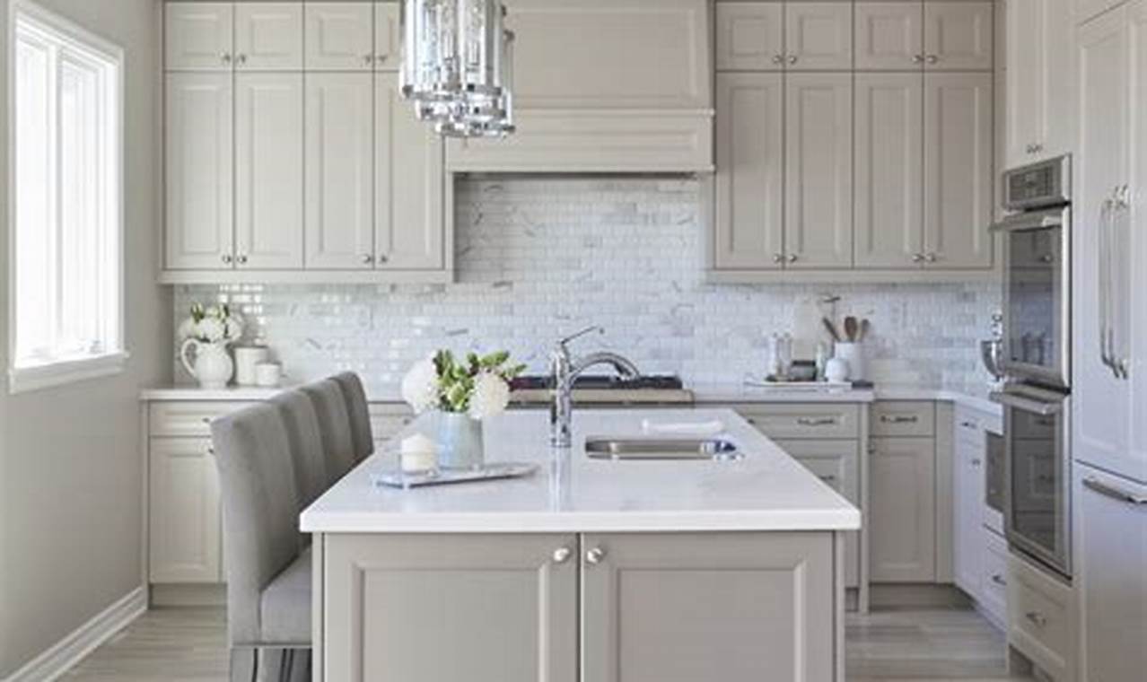 taupe color kitchen cabinets