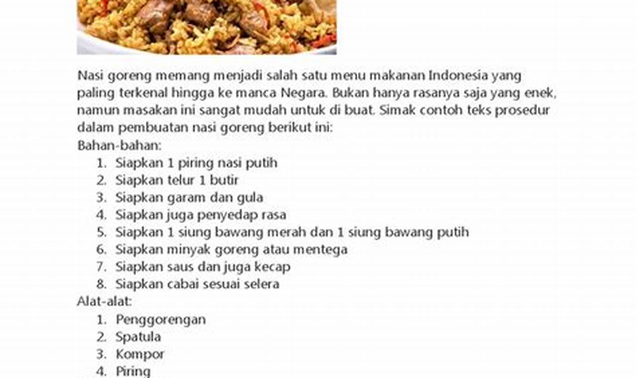 Rahasia Masak Nasi Goreng Enak, Jaminan Anti Gagal!