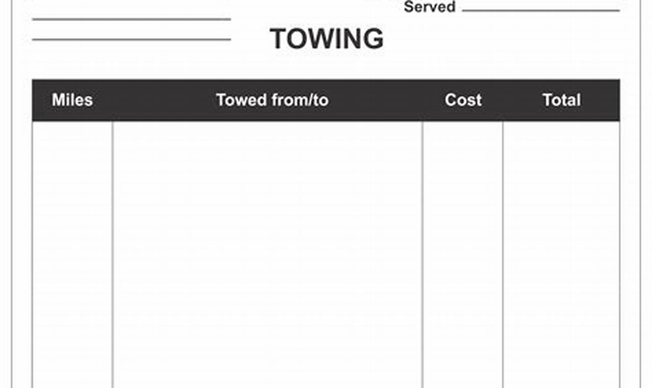 Master Tow Truck Services Receipt Management with Excel Templates