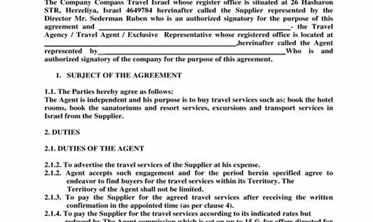 Travel Agent Contract: An Essential Guide for Agents and Travelers