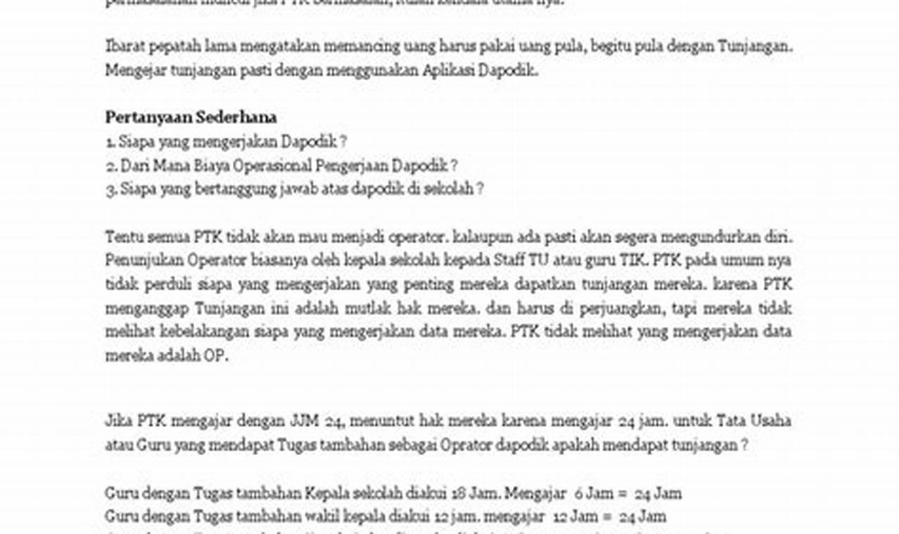 tugas pokok operator dapodik