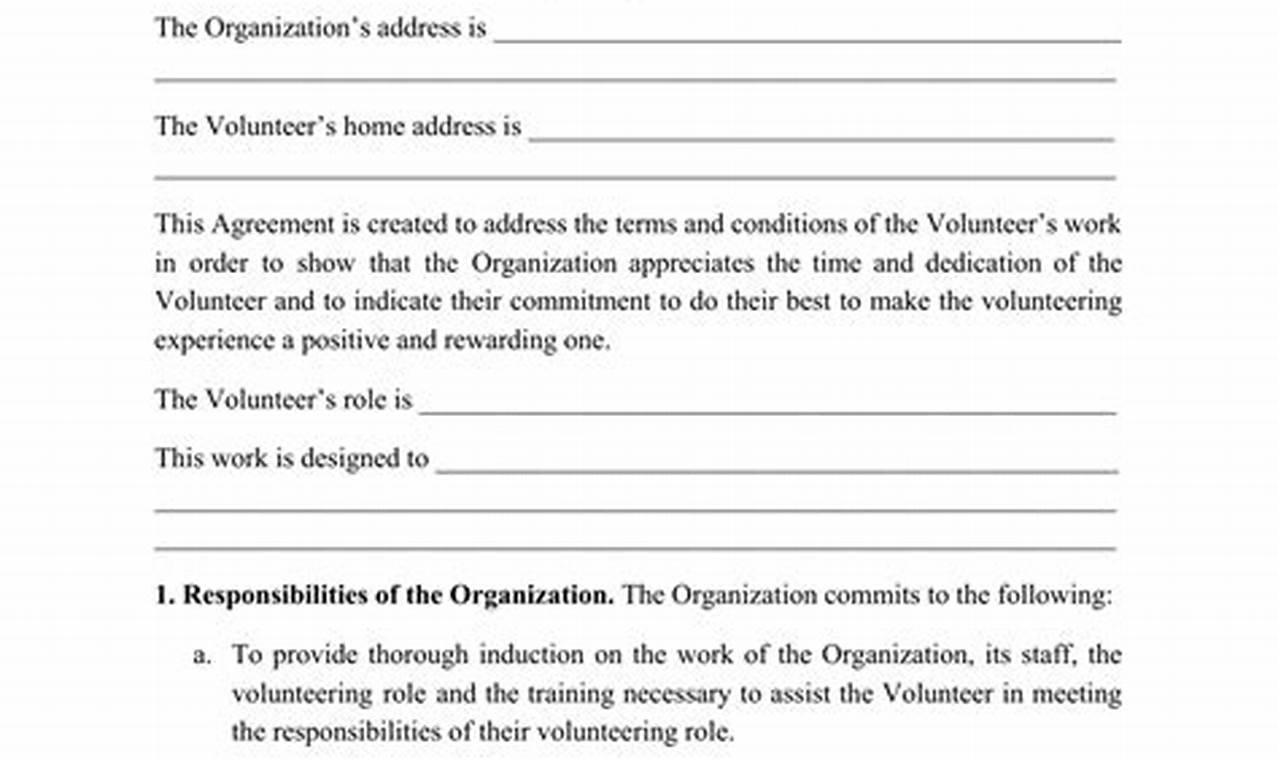 Volunteer Agreement Form: A Guide to Understanding and Completing