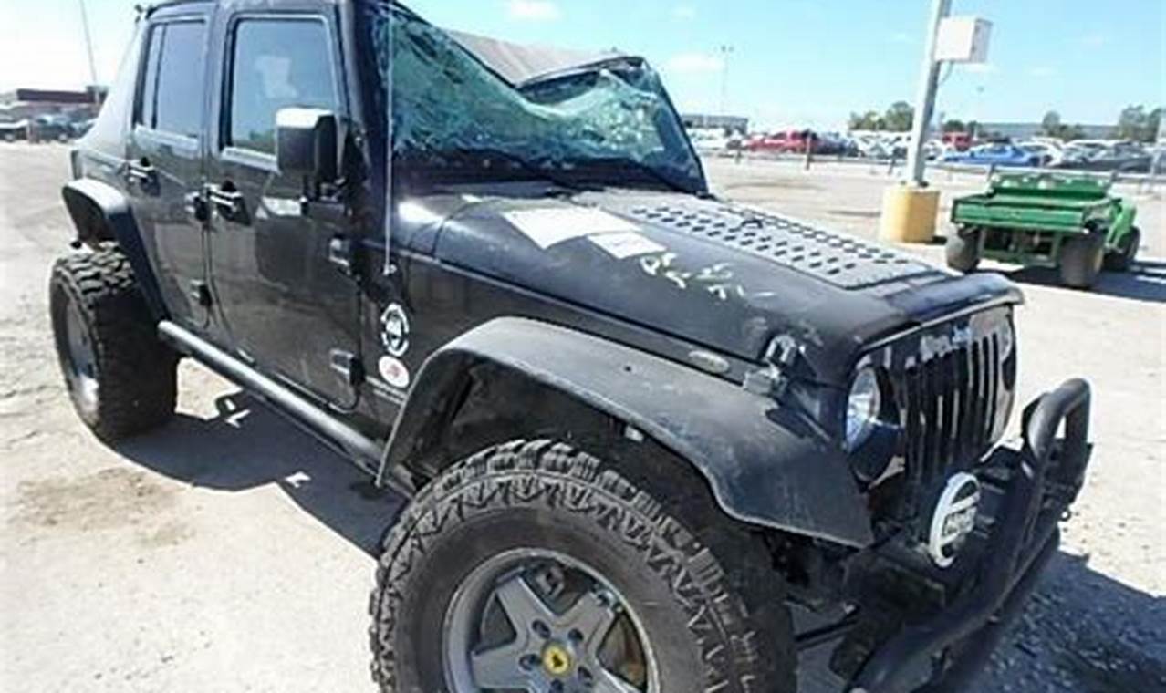 wrecked jeep wrangler 4 door for sale
