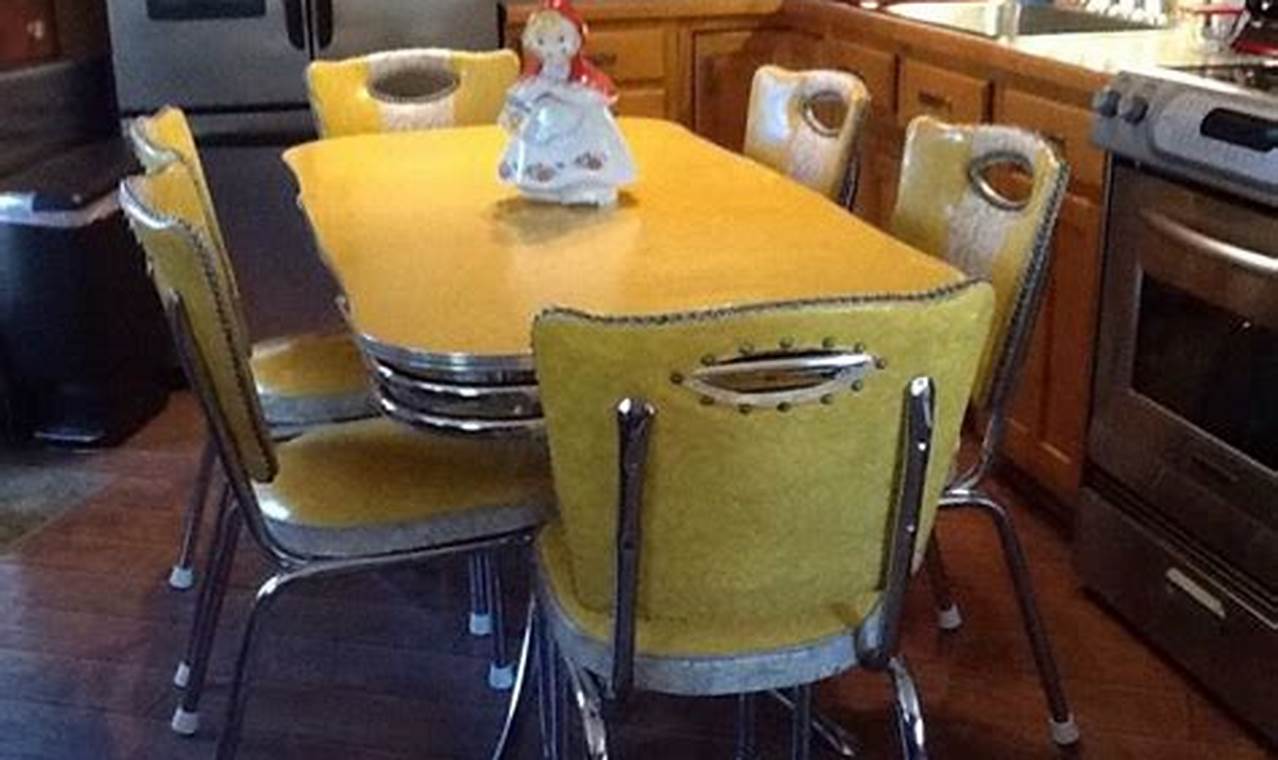 A Timeless Classic: Yellow Retro Kitchen Table and Chairs