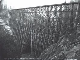 Image result for verry tall wooden railroad trestle