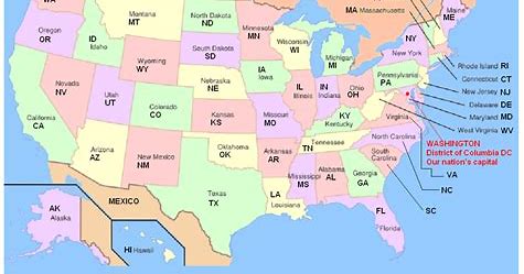 Training and Certification Options for MAP Map of the United States with Abbreviations