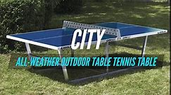 JOOLA City - Outdoor Table Tennis Table with Weatherproof Steel Ping Pong Net Set - Ping Pong Table for Commercial Use - German Engineered Table Tennis Table - Perfect for Parks & Community Centers