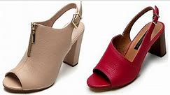 Elegant Women Leather Block Heel Ankle Strap Shoes CÓMO DISEÑAR ZAPATOS DE CUERO PARA EL INVIERNO