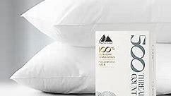 500 Thread Count Cotton Pillow Cases Set of 2 - Pure Natural Cooling King Pillow Cover for Sleeping, Quality Like Egyptian Cotton Pillowcases, Soft Silky Sateen Weave Bed Pillows Case, White