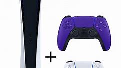 Sony PlayStation 5 Console (Digital Version) White – International Version   Extra DualSense Purple Controller