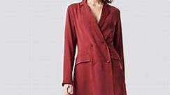 Double Breasted Blazer Dress Rood