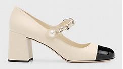 Miu Miu Bicolor Leather Mary Jane Pumps