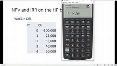 NPV and IRR on the HP bii Plus Calculator