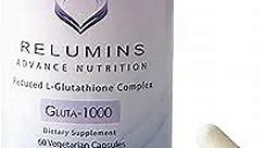 Relumins L Glutathione Supplement Complex - Reduced Glutathione 1000mg Complex with Alpha Lipoic Acid & Rose HIPS Glutathione Capsules for Nourished, Smoother & Brighter Skin, 60 Capsules