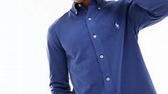 Polo Ralph Lauren icon logo button down pique shirt in navy | ASOS