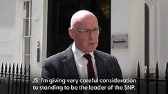 Swinney giving 'very careful consideration' to standing as SNP leader