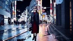 Sora一键创作视频：走在东京街道上的女人