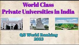 Top Private Universities in India |QS World University Ranking 2023 of Private University of India |