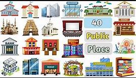 Public Places Vocabulary ll 40 Public Places Name In English With Pictures ll Public Place Name