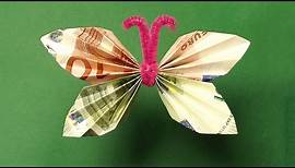 Geldscheine falten, Geldgeschenke: Schmetterling