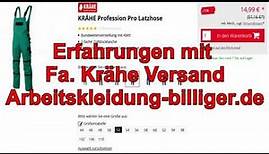 Vol 2: Erfahrungen mit Fa. KRÄHE Versand / arbeitskleidung-billiger.de