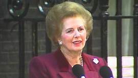 Margaret Thatcher leaving Number Ten for the last time