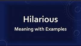 Hilarious Meaning with Examples