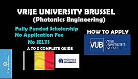 Vrije University Brussels | Vrije Universiteit Brussel Application | Vrije Universiteit