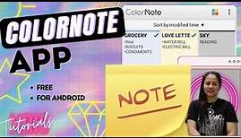 HOW TO USE COLOR NOTE APP