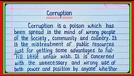 Essay on corruption/essay on corruption in english/corruption essay/corruption essay in english l