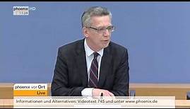 Bundespressekonferenz: Thomas de Maizière stellt Migrationsbericht vor am 06.01.2016