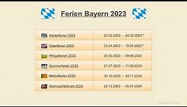 Ferien Bayern 2023