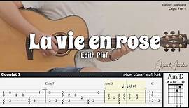 La vie en rose - Edith Piaf | Fingerstyle Guitar | TAB + Chords + Lyrics