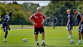 Exclusive footage of Alan Irvine's first training session as head coach of West Bromwich Albion