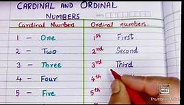 Cardinal and Ordinal numbers | Learn Cardinal-Ordinal Numbers