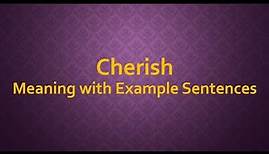 Cherish Meaning and Example Sentences