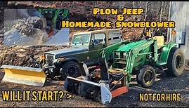 WILL THEY START? Homemade loader snowblower & Jeep get ready for the first storm. Sitting for years!