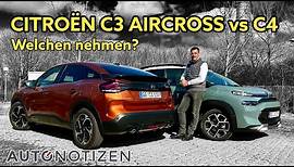 Citroën C3 Aircross oder C4? Kompakte Franzosen mit je 130 PS im Vergleich | Test | Review | 2022