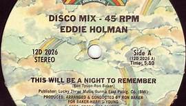 Eddie Holman - This Will Be A Night To Remember