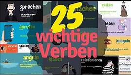 25 wichtige Verben mit Beispielen - 25 most common verbs in german with examples