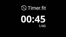 45 Second Interval Timer with 10 Seconds Rest