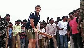 Australia Cricketer Adam Gilchrist and his wife Melinda with Village Students in Kurnool