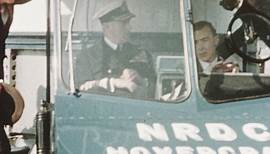 1960 montage shot of Lord Mountbatten and other Navy officers