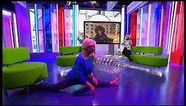 Angela Rippon does the splits live on air (fun stuff) (UK) - BBC News - 4th May 2021