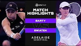 Ashleigh Barty vs. Iga Swiatek | 2022 Adelaide 500 Semifinal | WTA Match Highlights