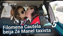 Filomena Cautela beija Zé Manel taxista | 5 Para a Meia-Noite | RTP